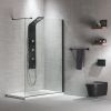 Devon Iwis Walk-in Διαχωριστικό Ντουζιέρας 90x200cm Clean Glass Black Matt - Καμπίνες στο AFOI TOGIA