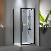 Devon Pivot Flow 77-81x195cm Clean Glass Black Matt - Καμπίνες στο AFOI TOGIA