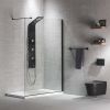 Devon Iwis Walk-in Διαχωριστικό Ντουζιέρας 140x200cm Clean Glass Black Matt - Ελεύθερη τοποθέτηση στο AFOI TOGIA