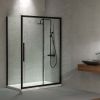 Devon Flow Slider  97-101x195cm Clean Glass Black Matt - Καμπίνες στο AFOI TOGIA
