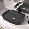 Serel 1633-401 Countertop Porcelain Washbasin 60x44cm Black Matt - Desktops στο AFOI TOGIA