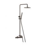 Eurorama Eletta Tecno Ρυθμιζόμενη Στήλη Ντουζ 76-137cm Black Brushed - Στήλες Ντουζ - Υδρομασάζ στο AFOI TOGIA