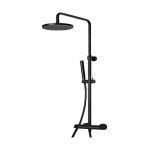 Eurorama Slim 712065 Ρυθμιζόμενη Στήλη Ντουζ με Μπαταρία 76-137cm Black Matt - Στήλες Ντουζ - Υδρομασάζ στο AFOI TOGIA