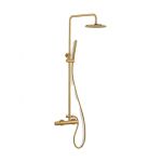 Eurorama Eletta Chester Ρυθμιζόμενη Στήλη Ντουζ 76-137cm Gold Brushed - Στήλες Ντουζ - Υδρομασάζ στο AFOI TOGIA