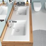 Bianco Ceramica Flat Επιτοίχιος Κρεμαστός / Ένθετος Νιπτήρας Πορσελάνης 121.6x46cm Λευκός - Κρεμαστοί στο AFOI TOGIA