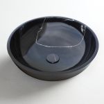 Fossil Molo Επικαθήμενος Νιπτήρας Πέτρινος 45x45cm Marquina Black - Επιτραπέζιοι στο AFOI TOGIA