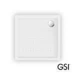 GSI Slim Τετράγωνη Πορσελάνινη Ντουζιέρα 90x90cm Λευκή - Ντουζιέρες  στο AFOI TOGIA