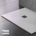 Sirene Slate Cast Marble Ορθογώνια Ντουζιέρα Τεχνητής Πέτρας 120x80cm Λευκή - Ντουζιέρες  στο AFOI TOGIA