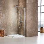 Devon Iwis Walk-In Διαχωριστικό Ντουζιέρας 77-79x200cm Clean Glass Gold Brushed - Ελεύθερη τοποθέτηση στο AFOI TOGIA