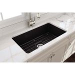 Bocchi Υποκαθήμενος Νεροχύτης Πορσελάνινος 81x48cm Black Matt - Γρανίτες στο AFOI TOGIA
