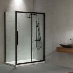 Devon Flow Slider  97-101x195cm Clean Glass Black Matt - Καμπίνες στο AFOI TOGIA