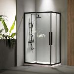 Devon Flow Corner Entry 120x80x195cm Clean Glass Black Matt - Καμπίνες στο AFOI TOGIA