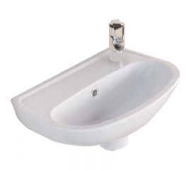 Serel Επιτοίχιος Κρεμαστός Νιπτήρας Πορσελάνης 40x25cm Λευκός - Κρεμαστοί στο AFOI TOGIA