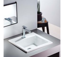 Serel  Ένθετος Νιπτήρας Πορσελάνης  42x42 (1 οπή) Λευκός - Ένθετοι στο AFOI TOGIA