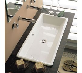 Scarabeo Gaia Ένθετος Νιπτήρας Πορσελάνης 87x39.5cm Λευκός - Ένθετοι στο AFOI TOGIA