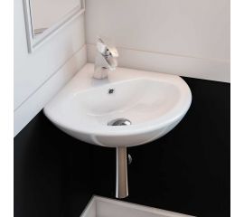 Serel Friendly Επιτοίχιος Κρεμαστός Νιπτήρας Πορσελάνης 38.5x38.5cm Λευκός - Κρεμαστοί στο AFOI TOGIA