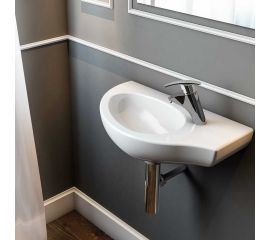 Serel Friendly Επιτοίχιος Κρεμαστός Νιπτήρας Πορσελάνης 57x32cm Λευκός - Κρεμαστοί στο AFOI TOGIA