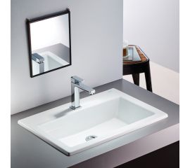 Serel  Ένθετος Νιπτήρας Πορσελάνης 60x42cm Λευκός - Ένθετοι στο AFOI TOGIA