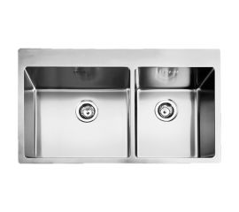 Fortinox Squadro 29285 Ένθετος Νεροχύτης Inox Σατινέ 86x50.5cm Ασημί - Inox στο AFOI TOGIA