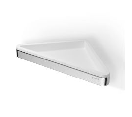 Geesa Frame Γωνιακή Επιτοίχια Ραφιέρα Μπάνιου Μεταλλική με 1 Ράφι White Matt - Σπογγοθήκες - Ραφιέρες στο AFOI TOGIA