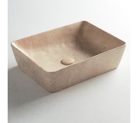 Fossil Jade Επικαθήμενος Νιπτήρας Πέτρινος 50x38cm Μπεζ - Επιτραπέζιοι στο AFOI TOGIA