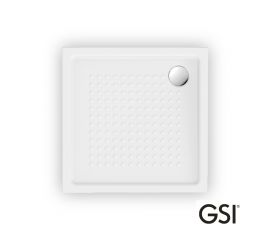 GSI Slim Τετράγωνη Πορσελάνινη Ντουζιέρα 90x90cm Λευκή - Ντουζιέρες  στο AFOI TOGIA
