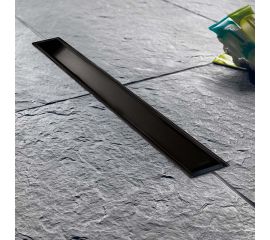 Wirquin Κανάλι Ντουζιέρας Venisio Slim 50cm Black Matt 361-VS500-401 - Σιφώνια - Κανάλια στο AFOI TOGIA