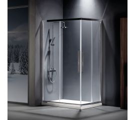 Devon Flow Corner Entry  80x80x195cm Clean Glass Chrome - Καμπίνες στο AFOI TOGIA