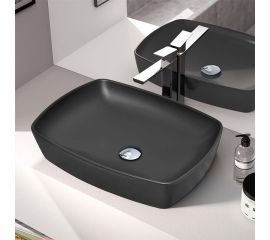 Serel 1633-401 Επικαθήμενος Νιπτήρας Πορσελάνης 60x44cm Black Matt - Επιτραπέζιοι στο AFOI TOGIA