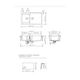 Schock Cristalite Element Ένθετος Νεροχύτης από Συνθετικό Γρανίτη Μ86xΠ50cm Concrete Beton - Γρανίτες στο AFOI TOGIA