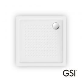 GSI Slim Τετράγωνη Πορσελάνινη Ντουζιέρα 90x90cm Λευκή - Ντουζιέρες  στο AFOI TOGIA
