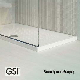 GSI Slim 4385-300 Ορθογώνια Πορσελάνινη Ντουζιέρα 100x80cm Λευκή - Ντουζιέρες  στο AFOI TOGIA