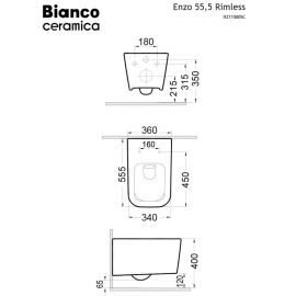 Bianco Ceramica Enzo Λεκάνη Κρεμαστή Rimless με Slim Κάλυμμα Soft Close Λευκή - Λεκάνες στο AFOI TOGIA
