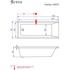 Sirene Clarissa Ορθογώνια 130x70 cm - Μπανιέρες  στο AFOI TOGIA