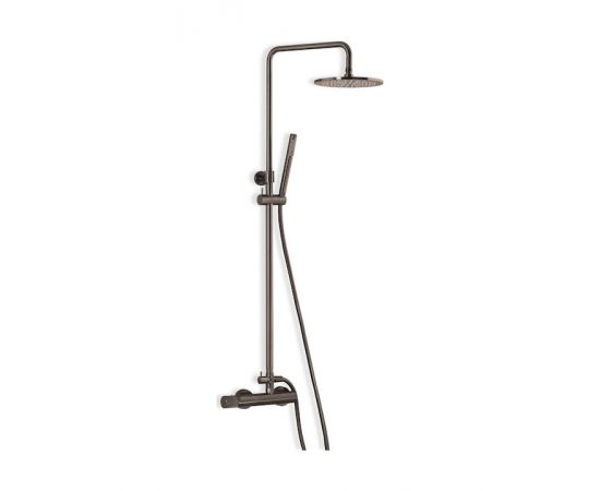 Eurorama Eletta Tecno Ρυθμιζόμενη Στήλη Ντουζ 76-137cm Black Brushed - Στήλες Ντουζ - Υδρομασάζ στο AFOI TOGIA