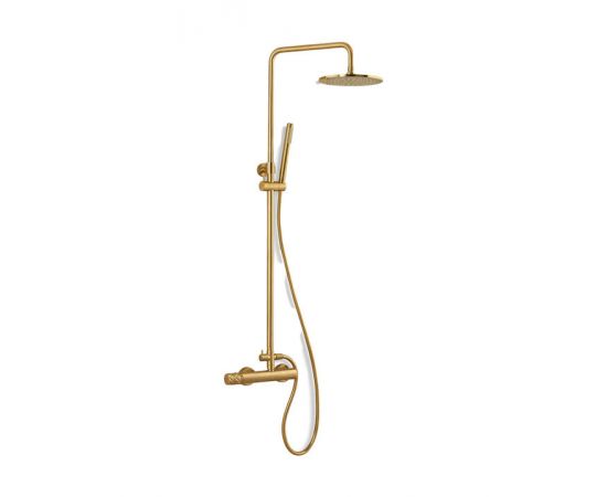 Eurorama Eletta Chester Ρυθμιζόμενη Στήλη Ντουζ 76-137cm Gold Brushed - Στήλες Ντουζ - Υδρομασάζ στο AFOI TOGIA