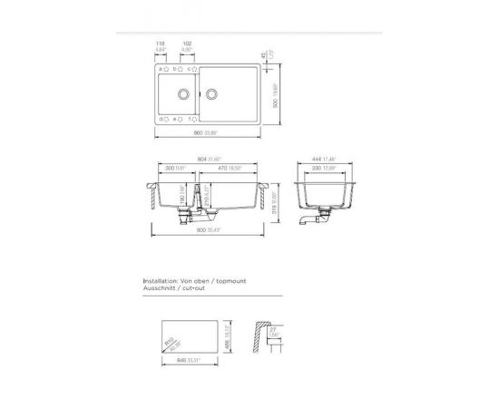 Schock Cristalite Element Ένθετος Νεροχύτης από Συνθετικό Γρανίτη Μ86xΠ50cm Concrete Beton - Γρανίτες στο AFOI TOGIA