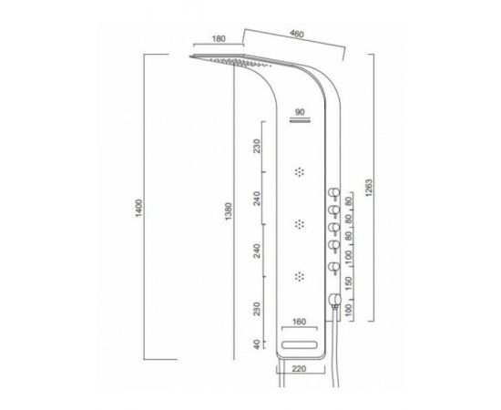 Icos Astrea Στήλη Υδρομασάζ 140cm White Matt - Στήλες Ντουζ - Υδρομασάζ στο AFOI TOGIA
