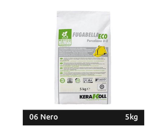 Kerakoll Fugabella Eco Porcelana 0-8mm Αρμόστοκος 06 Nero 5kg - Στόκοι στο AFOI TOGIA