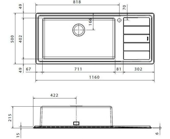 Apell Linear Plus Ένθετος Νεροχύτης 116x50cm Inox Λείο - Inox στο AFOI TOGIA