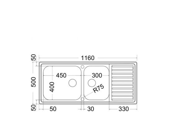 Apell Anniversario  Ένθετος Νεροχύτης 116x50cm Inox Σαγρέ - Inox στο AFOI TOGIA