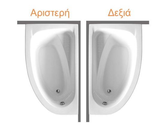 Sirene Marina R Δεξιά Μπανιέρα 160x90cm - Μπανιέρες  στο AFOI TOGIA