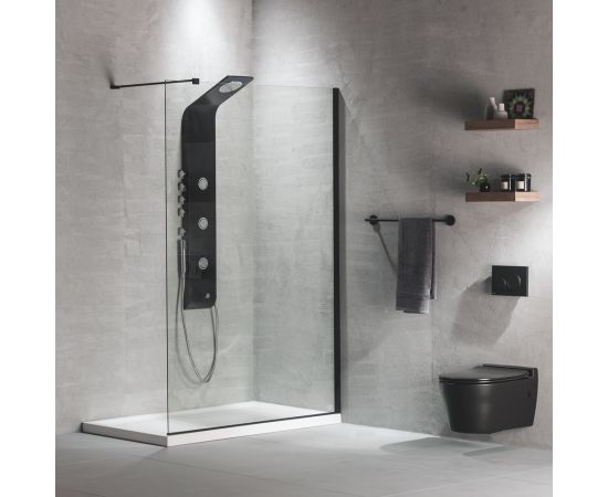 Devon Iwis Walk-in Διαχωριστικό Ντουζιέρας 90x200cm Clean Glass Black Matt - Καμπίνες στο AFOI TOGIA Devon Iwis Walk-in Διαχωριστικό Ντουζιέρας 90x200cm Clean Glass Black Matt - Καμπίνες στο AFOI TOGIA