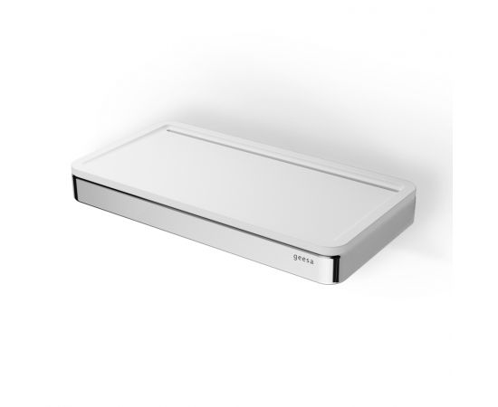 Geesa Frame Επιτοίχια Ραφιέρα Μπάνιου με 1 Ράφι White Matt - Σπογγοθήκες - Ραφιέρες στο AFOI TOGIA