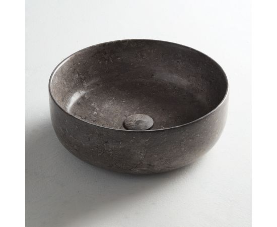 Fossil Jetti Επικαθήμενος Νιπτήρας Πέτρινος 33x33cm Grey Marble - Επιτραπέζιοι στο AFOI TOGIA