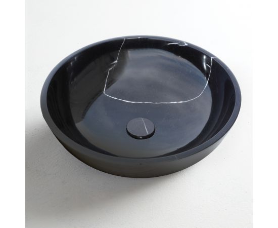 Fossil Molo Επικαθήμενος Νιπτήρας Πέτρινος 45x45cm Marquina Black - Επιτραπέζιοι στο AFOI TOGIA