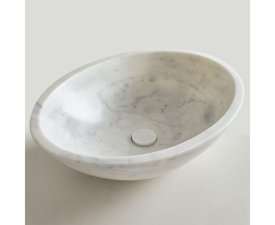 Fossil Mika Επικαθήμενος Νιπτήρας Πέτρινος 55x41cm Λευκός - Επιτραπέζιοι στο AFOI TOGIA