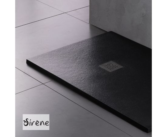 Sirene Slate Cast Marble Ορθογώνια Ντουζιέρα Τεχνητής Πέτρας 140x80cm Μαύρη - Ντουζιέρες  στο AFOI TOGIA Sirene Slate Cast Marble Ορθογώνια Ντουζιέρα Τεχνητής Πέτρας 140x80cm Μαύρη - Ντουζιέρες  στο AFOI TOGIA