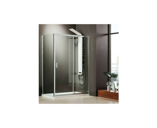 Axis Slider Shower Divider with Sliding Door 107-111x185cm Clean Glass - Free placement στο AFOI TOGIA