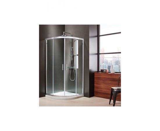 Axis Quadrant Καμπίνα Ντουζιέρας Ημικυκλική με Συρόμενη Πόρτα 80x80x185cm Clean Glass - Καμπίνες στο AFOI TOGIA